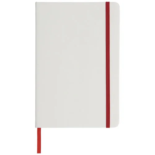 Libreta A5 blanca con cinta de color 