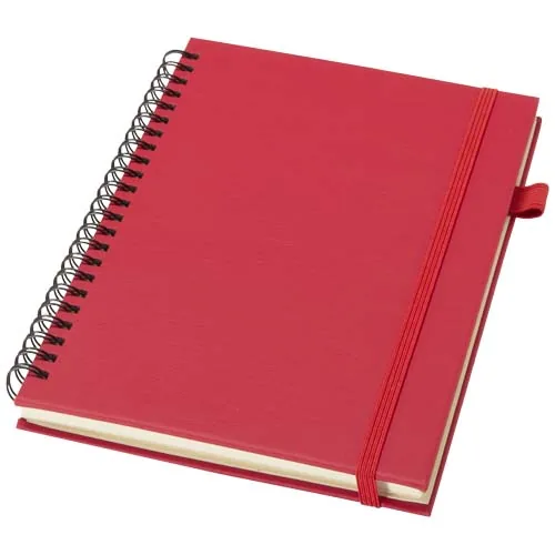 rojo Cuaderno Liss A5 de tapa dura de plástico reciclado con espiral