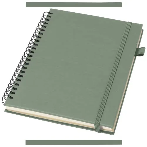 verde jaspeado Cuaderno Liss A5 de tapa dura de plástico reciclado con espiral