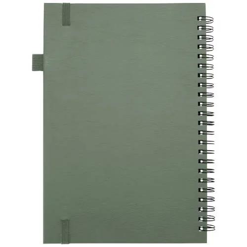 verde jaspeado Cuaderno Liss A5 de tapa dura de plástico reciclado con espiral