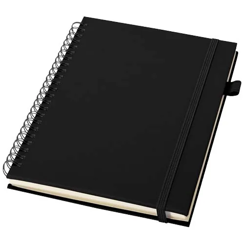 negro intenso Cuaderno Liss A5 de tapa dura de plástico reciclado con espiral