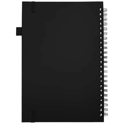 negro intenso Cuaderno Liss A5 de tapa dura de plástico reciclado con espiral