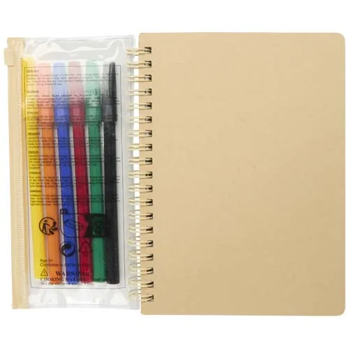 Set de cuaderno de tapa dura y rotuladores Squiggle B6