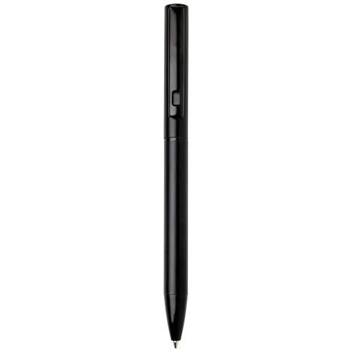 negro intenso Bolígrafo giratorio de aluminio reciclado Verton con funda (tinta azul)