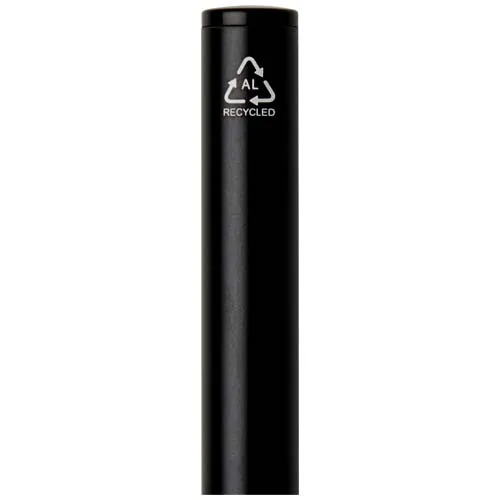 negro intenso Bolígrafo giratorio de aluminio reciclado Verton con funda (tinta azul)
