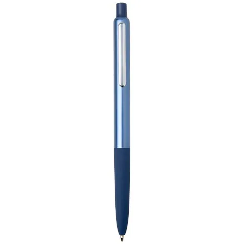 azul océano Bolígrafo de aluminio reciclado Soffit con mecanismo de clic y acabado anodizado (tinta azul)