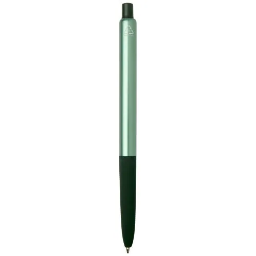 verde jaspeado Bolígrafo de aluminio reciclado Soffit con mecanismo de clic y acabado anodizado (tinta azul)
