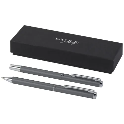 Set de regalo de bolígrafo y rollerball de aluminio reciclado 