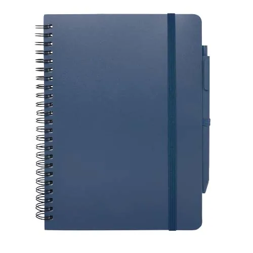 Libreta de tapa dura A5 de plástico procedente del océano con bolígrafo 