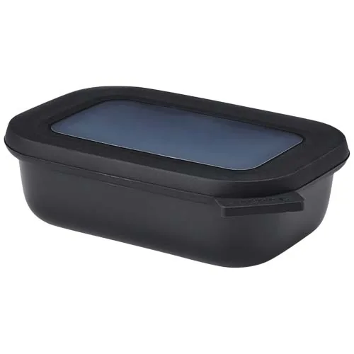 negro intenso Mepal Cirqula, recipiente rectangular de 500 ml con varios compartimentos