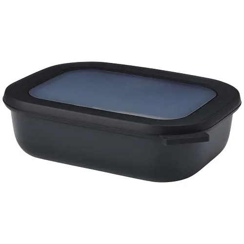 negro intenso Mepal Cirqula, recipiente rectangular de 1000 ml con varios compartimentos