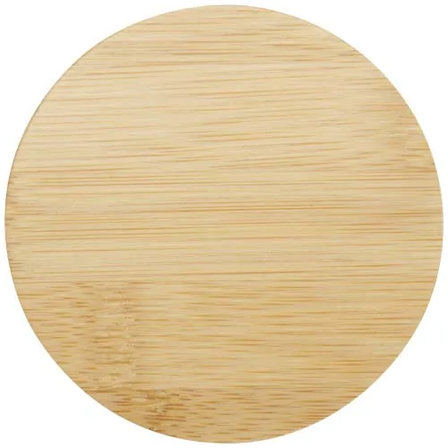 Taza de vidrio de 350 ml con tapa de bambú 