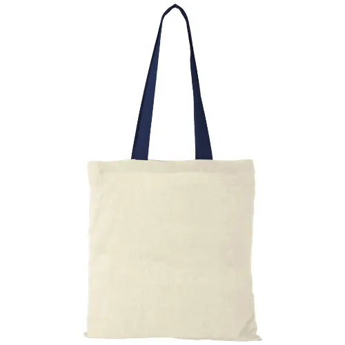 Bolsa Tote de algodón 100 g/m² con asas largas contrastadas 