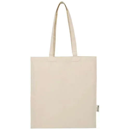 Bolsa Tote de 7 L de algodón reciclado de 140 g/m² con certificado GRS Madras Blend