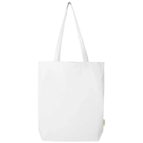 Bolsa Tote de 11 l con fondo ancho algodón orgánico OCS de 180 g/m² 