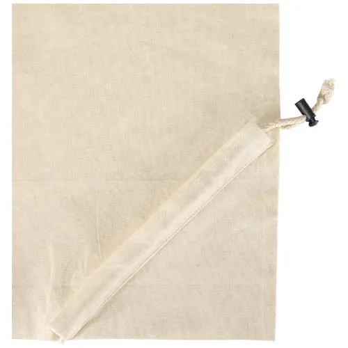 natural Bolsa de tela de algodón reciclada GRS «Madras Blend», 140 g/m², plegable, 7 l