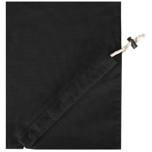 negro intenso Bolsa de tela de algodón reciclada GRS «Madras Blend», 140 g/m², plegable, 7 l