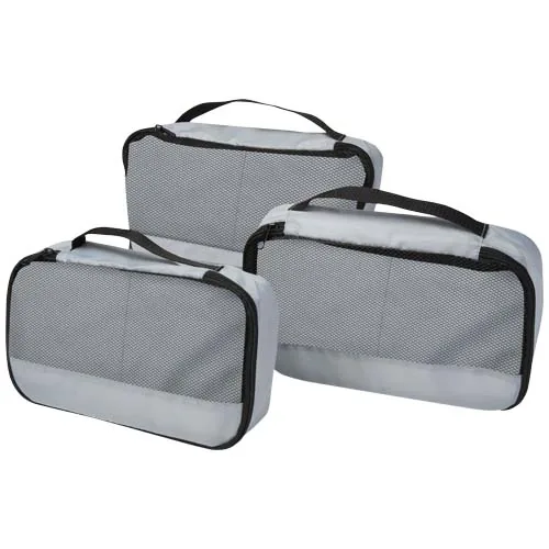 CUBOS DE VIAJE RECICLADOS JET GRS - JUEGO DE 3