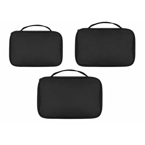 negro intenso Cubos de viaje reciclados Jet GRS - juego de 3