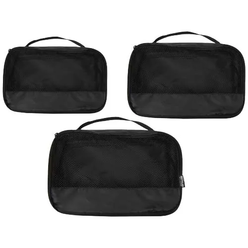 negro intenso Cubos de viaje reciclados Jet GRS - juego de 3