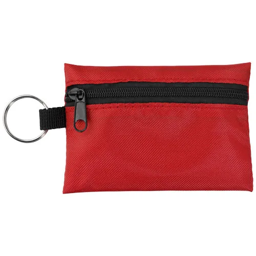Funda con llavero con 16 elementos de primeros auxilios 