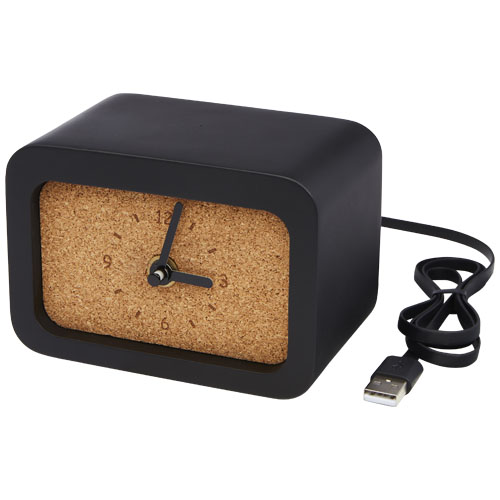 Reloj de sobremesa con cargador inalámbrico de piedra caliza  