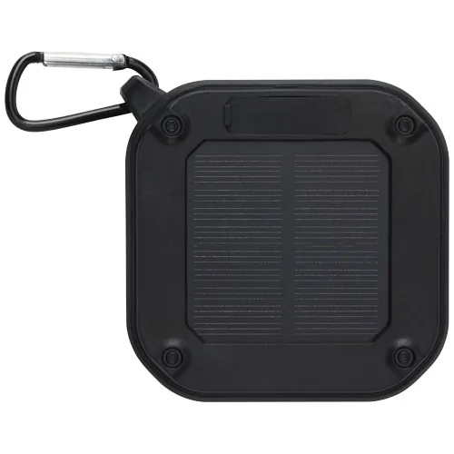 Altavoz solar Bluetooth IPX5 de 3W con mosquetón en plástico reciclado con certificación RCS 