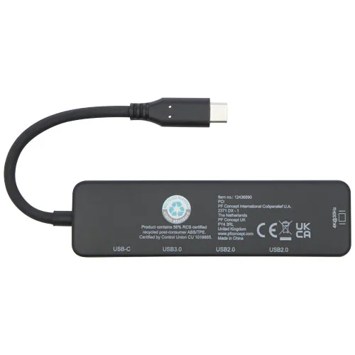 USB 2.0-3.0 con adaptador multimedia de plástico reciclado con puerto HDMI y certificación RCS 