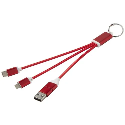 CABLE DE CARGA 4 EN 1 DE ALUMINIO RECICLADO CON LLAVERO 