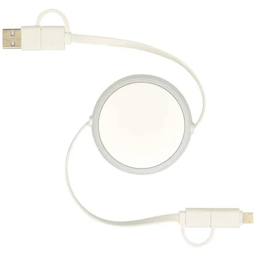 Cable retráctil 5 en 1 de 100 cm de plástico reciclado y aluminio para sincronización de datos y carga rápida de 45 W 