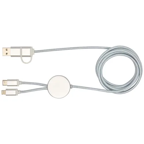 Cable 5 en 1 de aluminio y plástico reciclado de 150 cm para sincronización de datos y carga rápida de 27 W 