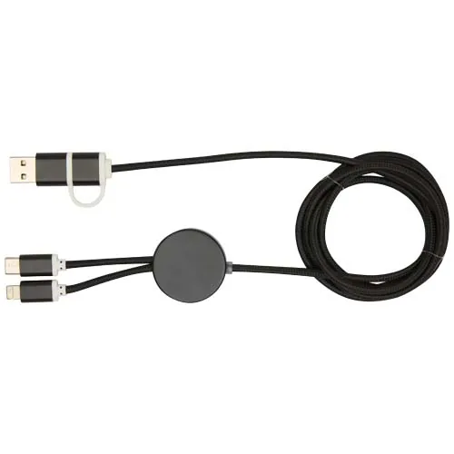 Cable 5 en 1 de aluminio y plástico reciclado de 150 cm para sincronización de datos y carga rápida de 27 W 