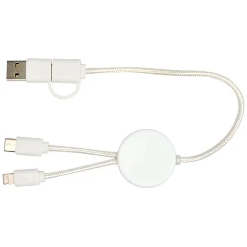 Cable 5 en 1 de plástico reciclado de 30 cm para sincronización de datos y carga rápida de 27 W 