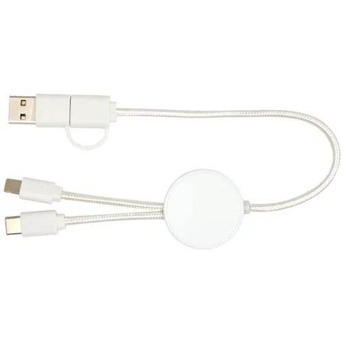 Cable 5 en 1 de plástico reciclado de 30 cm para sincronización de datos y carga rápida de 27 W 