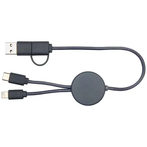 Cable 5 en 1 de plástico reciclado de 30 cm para sincronización de datos y carga rápida de 27 W 