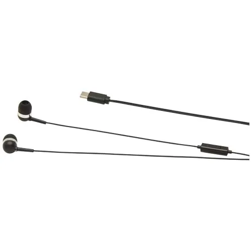 Auriculares tipo C con cable y caja de plástico reciclado 