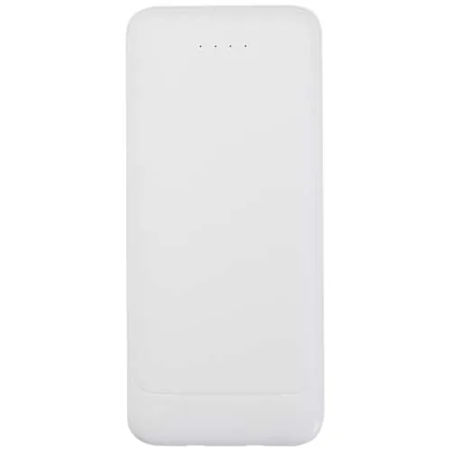 Batería externa de plástico reciclado de 10 000 mAh y 10 W con 2 cables integrados 