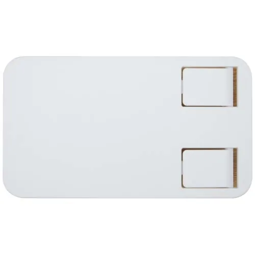 Soporte para teléfono de sobremesa plegable de plástico reciclado con detalles de bambú 