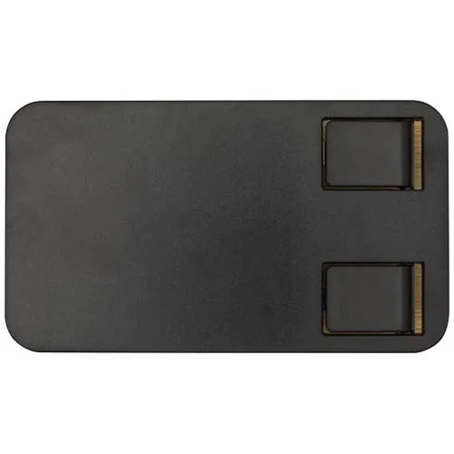 Soporte para teléfono de sobremesa plegable de plástico reciclado con detalles de bambú 