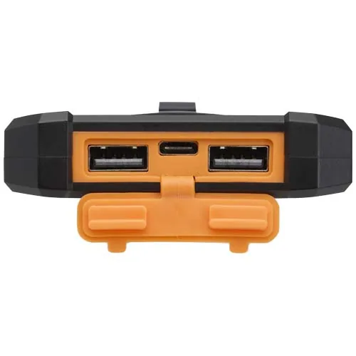 Batería externa solar de 5000 mAh y 10 W de plástico reciclado robusto con linterna incorporada 