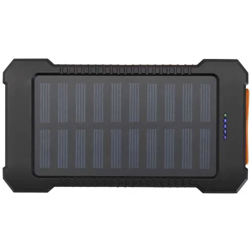 Batería externa solar de 5000 mAh y 10 W de plástico reciclado robusto con linterna incorporada 