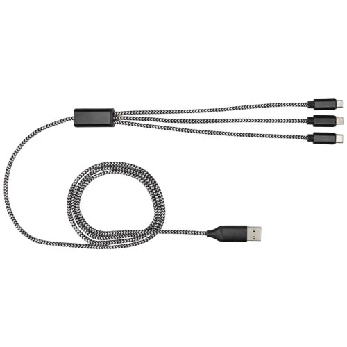 Cable de carga 5 en 1 de aluminio reciclado y RPET de Alphecca