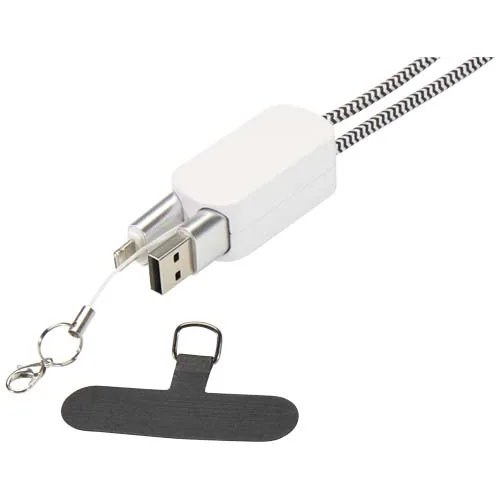 Lanyard de plástico reciclado para smartphone con cable integrado 5 en 1 de 27 W 