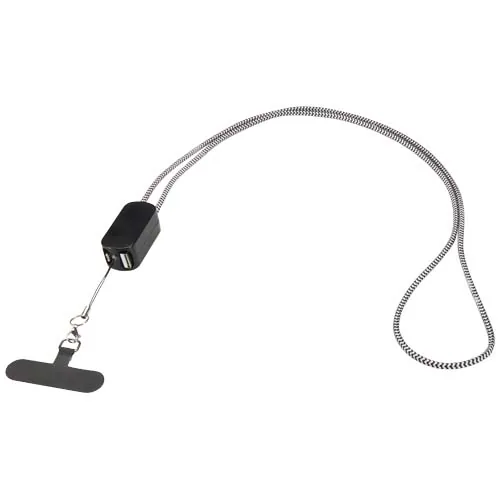 Lanyard de plástico reciclado para smartphone con cable integrado 5 en 1 de 27 W 