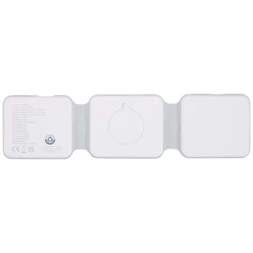 Cargador inalámbrico plegable 3 en 1 de 15 W de plástico reciclado 