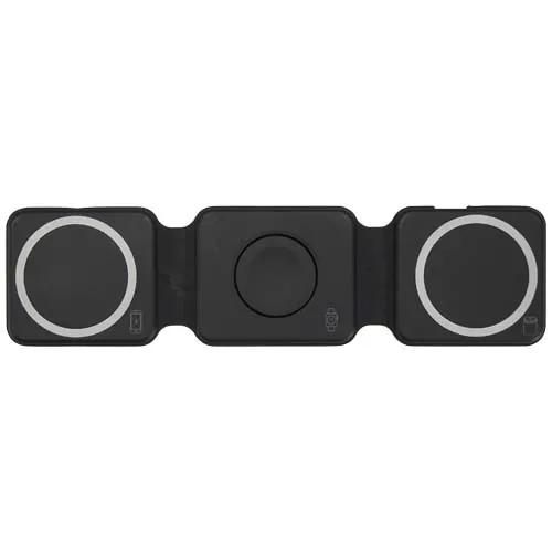 Cargador inalámbrico plegable 3 en 1 de 15 W de plástico reciclado 