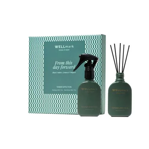 SET DE REGALO DE WELLMARK TENDER AFFECTION CON UN AMBIENTADOR Y UN DIFUSOR DE 50 ML