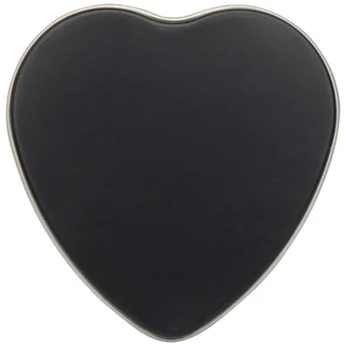 Vela con forma de corazón y aroma de vainilla en caja metálica 