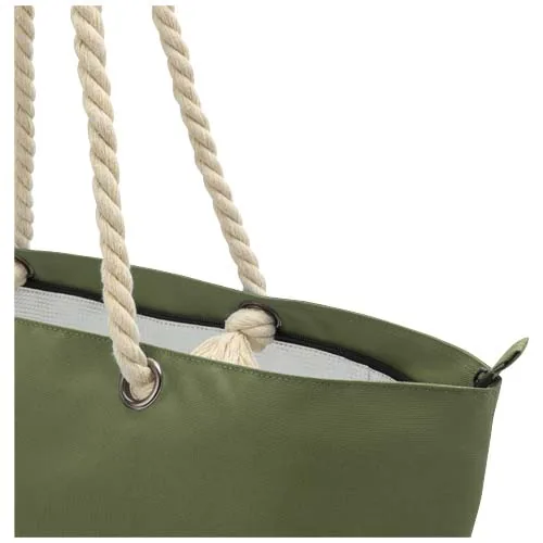 Bolsa de playa refrigeradora de material reciclado GRS con asas de cuerda 