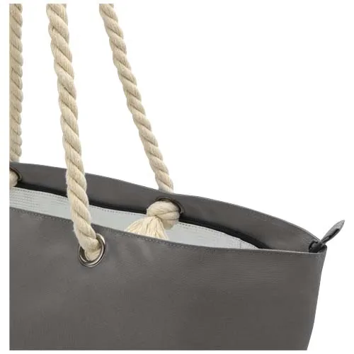 Bolsa de playa refrigeradora de material reciclado GRS con asas de cuerda 